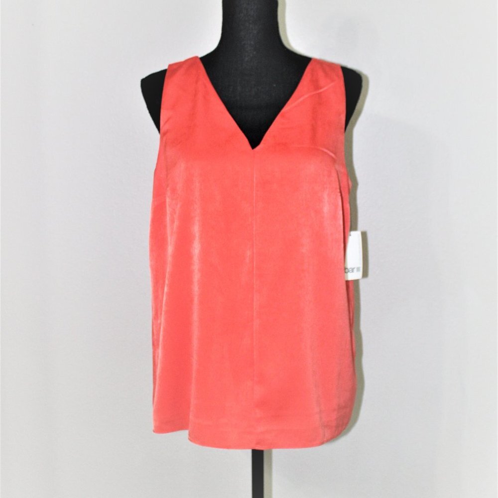 Bar III Coral Sleeveless Blouse LARGE